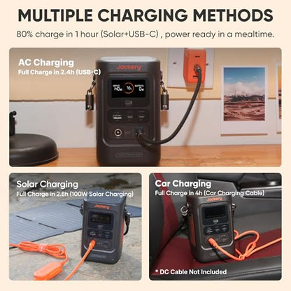 Jackery Portable Power Station Explorer 240D, 256Wh Backup Lithium Battery, with Car Charger Cable (DC8020) - style: E240D + Car Charger Cable (DC8020)