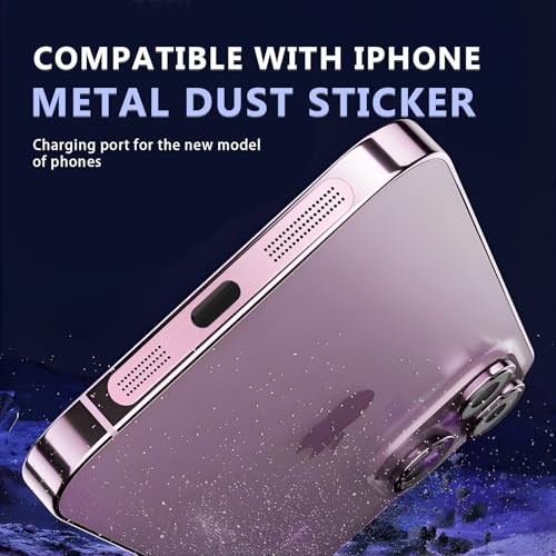 MysticHome for iPhone 17/16 Accessories, 5 Pcs Cell Phone Speaker Anti-Dust Plugs, 1 Pcs USB C Dust Plug, Compatible with Speaker Dust Cover,Pink - color: Pink
