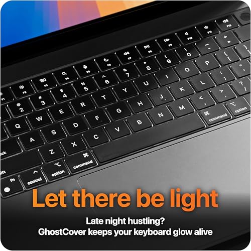 GhostCover Original Premium Ultra Thin Keyboard Cover Protector, Compatible with MacBook Pro 14"/16" M1-M5 Pro/Max, M2-M5 MacBook Air 13"/15", 2026 MacBook Neo 13" (Touch ID), US ANSI Layout, Clear - color: Clear