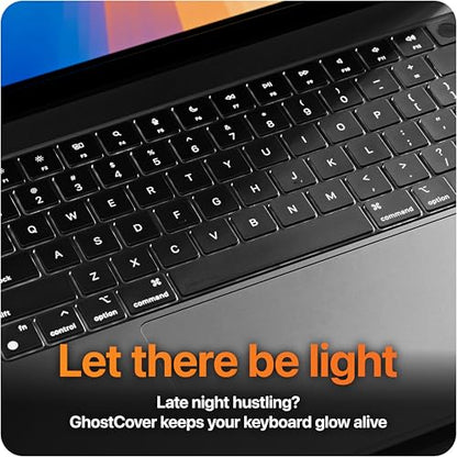 GhostCover Original Premium Ultra Thin Keyboard Cover Protector, Compatible with MacBook Pro 14"/16" M1-M5 Pro/Max, M2-M5 MacBook Air 13"/15", 2026 MacBook Neo 13" (Touch ID), US ANSI Layout, Clear - color: Clear