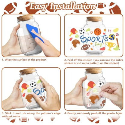 UV DTF Cup Wraps Transfer Stickers Various of Sport Balls Pattern, 10 Sheets Waterproof Custom Vinyl Transfer Sticker 16oz Coffee Glass Cup Tumbler Bottle Mug Decals for Men Women | Waterproof UV DTF Stickers, Custom Vinyl Decals for 16oz Coffee Cups Tumb