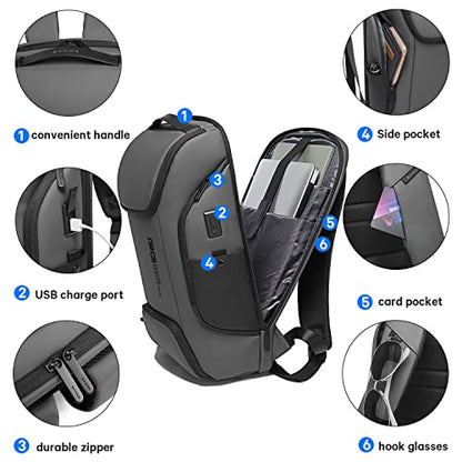 BANGE Business Laptop Smart backpack Can Hold 15.6 Inch Laptop Commute Backpack Carry on bag for men and women (Grey) - color: Grey