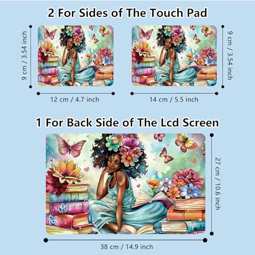 Universal Laptop Skin Sticker with 2 Wrist Pad Skins, Waterproof Scratch Resistant Vinyl Laptop Cover Decal, Cut to Fit for 11–15.6 Inch MacBook HP Dell Lenovo, Butterfly Girl - color: Butterfly Girl