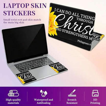 Laptop Skin Sticker Laptop Cover for 12" 13" 13.3" 14" Laptop Stickers,Reusable Skin Sticker Cover Personalized Art Waterproof & Scratch-Resistant Protector Case,Sunflower Bible - color: Sunflower Bible