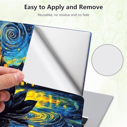 Laptop Skin Sticker Decal, Universal Reusable Vinyl Laptop Cover for 12" 13" 13.3" 14" 15" 15.4" 15.6" Notebook PC, Waterproof Scratch-Resistant with 2 Wrist Pads, Easy to Apply & Remove,Galaxy Lotus - color: Galaxy Lotus
