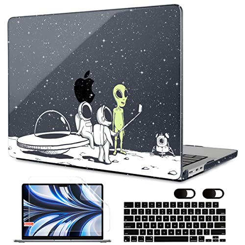 MEEgoodo Case for M5/M4/M3/M2 MacBook Air 13 inch Case 2026 2025 2024 2022, Fit Model A3449/A3240/A3113/A2681, Laptop Hard Shell Compatible with MacBook Air 13.6-inch, Astronauts & Alien - color: Astronauts & Alien