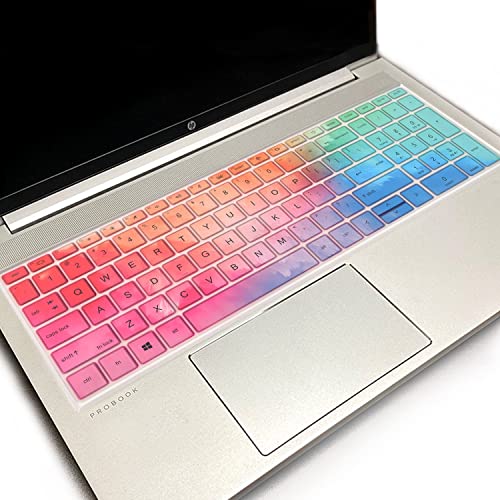 Keyboard Cover for 15.6 inch HP ProBook 450 G8 G9 G10/ 455 G8 G9 G10/ 650 G8/HP Zbook Power G8 G9 Keyboard Skin(NOT fit HP ProBook 450/455/650 G6 G7)-Colorful - color: Colorful