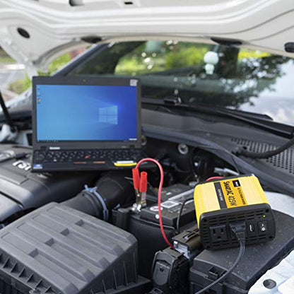 Wagan EL3706 425W Power Inverter 425W TrueRated Continuous 825W Surge PowerAC to DC 12V to 110V AC Inverter with 2 AC Outlets and 2A USB Charging Port - size: 425W