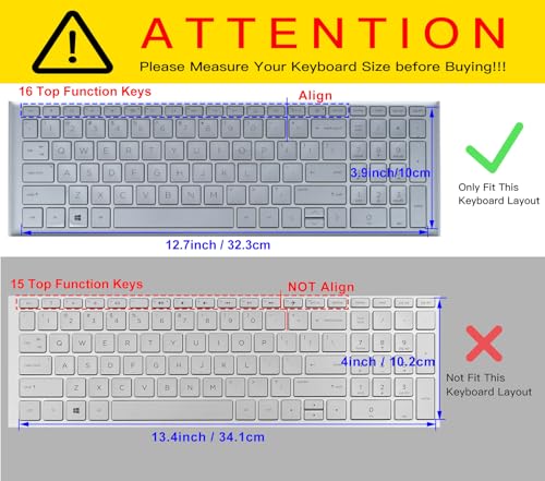 Large Print Keyboard Cover Skin for 2026 2025 HP 15.6 inch Laptop15-fc 15-fd Series, HP 15-fc0499nr 15-fc0502nr 15-fc0399nr 15-fc0099nr fc0245dx fc0047nr 15-fd0023dx 15-fd0123dx 15-fd0127dx 15t-fd100 - color: Black(Large Font)