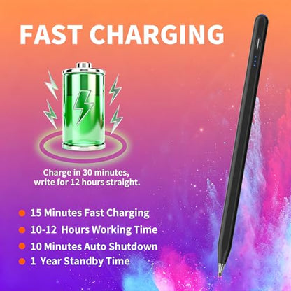 Digital for Android Tablets Stylus Pen for Samsung Galaxy Tab A11+Plus/A11/A9+/A9 Pencil,Accurate Without delay，One-Click Power On/Off,+2Nibs&Long Battery Life (Black) - color: Black