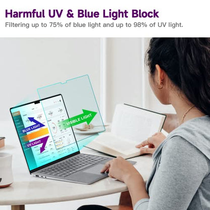 2 Pack Anti Blue Light Screen Protector Compatible with Macbook Pro 14 inch (2021-2026, M1-M5, Pro/Max), Eye Protection Anti Glare Computer Screen Cover for Mac Pro 14.2in - size: MacBook Pro 14-inch(2021-2026, M1,M2,M3,M4,M5)