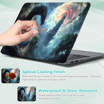 Laptop Skin Sticker Decal 12"-15.6" Universal Laptop/Notebook/Netbook Vinyl - Waterproof Scratch Resistant,Fits HP Dell Lenovo MacBook,2 Free Wrist Pads,Easy Apply & Remove,Dragon Forest - color: Dragon Forest
