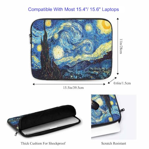 Laptop Sleeve Bag 15.4 15.6 Inch,Starry Night Protective Polyester Computer Cases Laptop Cover Briefcase Bag Tablet Travel Cover - color: LPS-033