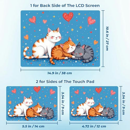 Reusable Universal Laptop Skin Sticker, Cut to Fit for 11.6–15.6 Inch Laptops, Waterproof Protective Film, No-Residue - Cute Cats in Love - color: Cute Cats in Love
