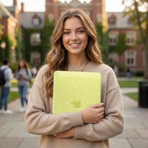 Batianda StarryMist Case for MacBook Neo 13 Inch 2026, Starry Citrus | 4-in-1 Bundle Subtle Glitter Mist Finish, Slim Lightweight Shell, Everyday Protection for MacBook Neo 13 Inch Model A3404 - color: Glitter‌ Citrus