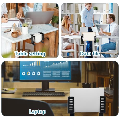 Desk Laptop Stand,No-Drill Desktop Mount,Hanging Holder for Desk - Clamp Storage for Laptops/Book/Keyboards/Headphone/Backpack Black