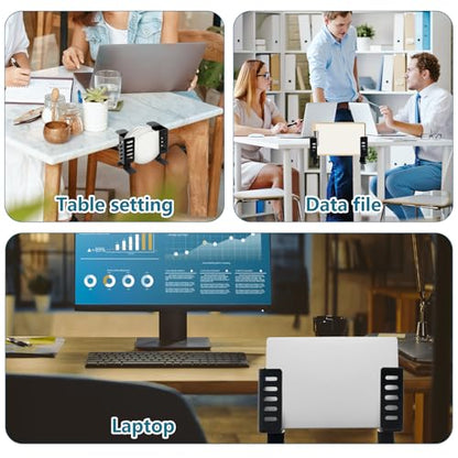Desk Laptop Stand,No-Drill Desktop Mount,Hanging Holder for Desk - Clamp Storage for Laptops/Book/Keyboards/Headphone/Backpack Black