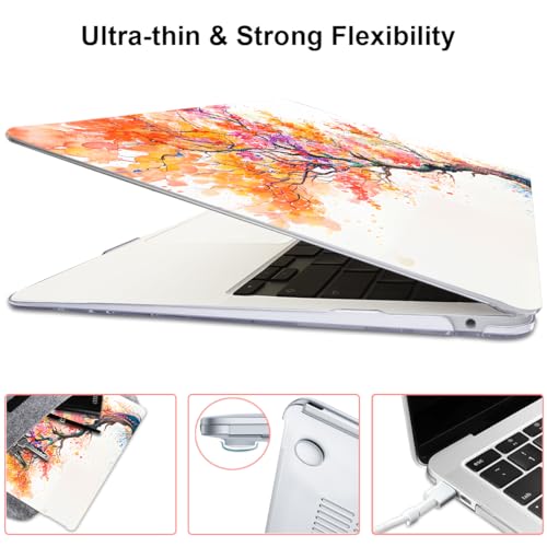 Compatible with MacBook Air 13 inch Case M1 A2337 A2179 A1932 2021 2020 2019 2018 Release with Retina Display & Touch ID, Crystal Pattern Plastic Hard Shell Case Cover, Phoenix Tree Flowers - color: Phoenix Tree Flowers