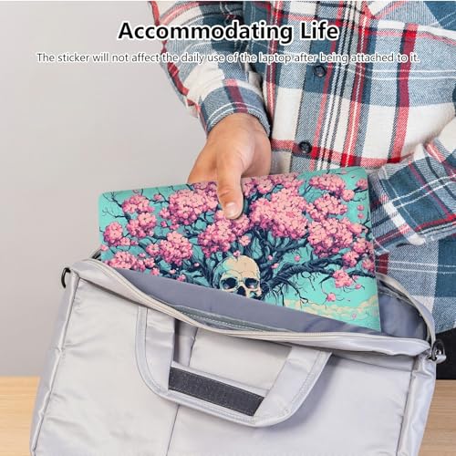 Universal Laptop Skin Sticker with 2 Wrist Pad Skins, Waterproof Scratch Resistant Vinyl Laptop Cover Decal, Cut to Fit for 11–15.6 Inch MacBook HP Dell Lenovo, Pink Tree Skull - color: Pink Tree Skull