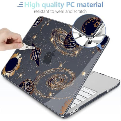 MEEgoodo Printed Case for New MacBook Neo 13 inch 2026 Release(Fit Model A3404), Laptop Hard Shell Cases with Keyboard Skin & Screen Protector & Webcam Covers, Planets & Galaxies - color: Planets & Galaxies