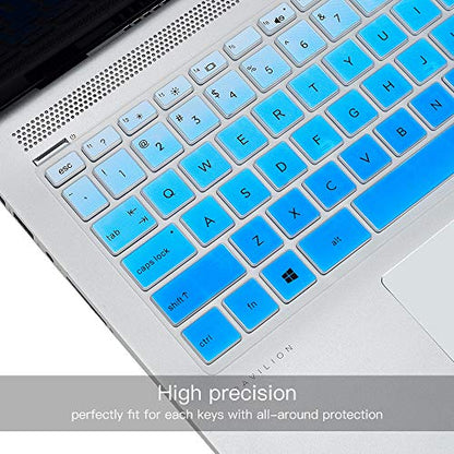 Keyboard Cover for HP Pavilion x360 14 & HP Laptop 14-dq 14-fq 14-cd/ce/cf 14-dk 14m-dh 14-dq0052dx 14-dq5043cl 14-fq1023cl 14-fq1074nr 14-dk0002dx 14-dh2011nr 14t-dq300 14m-cd0003dx 14-cf2112wm Skin - color: Ombre Blue
