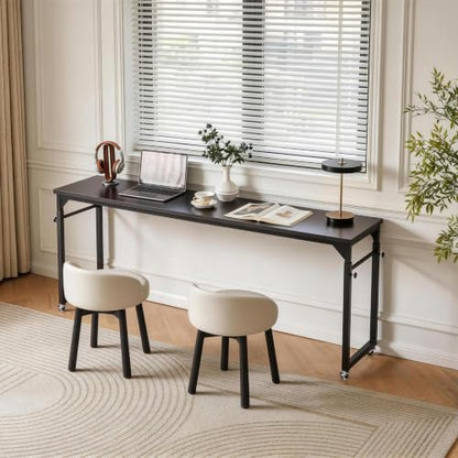 Aibiju Overbed Table with Wheels, Mobile Bed Desk with Adjustable Height, Rolling Table, Laptop Table, Recliner Desk, for Bedroom, Living Room, Office, Black YD-BT001B - color: Black