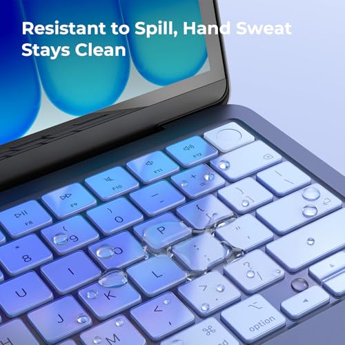 EooCoo Keyboard Cover Skin for MacBook Neo, Pro 14/16, Air 13/15, Indigo | Invisible, Anti Fingerprints & Dust, for 2026-2021 M5-M1 Pro/Max MacBook Pro 14/16, M5-M2 MacBook Air 13/15, MacBook Neo 13 - color: Indigo Clear