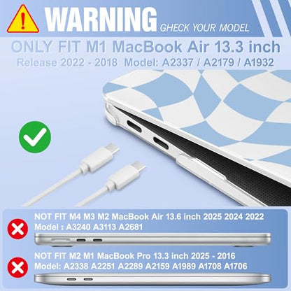 May Chen Compatible with MacBook Air 13 inch Case 2022 2021, 2020-2018 Release Model: M1 A2337 A2179 A1932, Plastic Hard Shell Case Cover for Mabook Air 13 inch with Retina Dispaly, Abstract & Grid - color: Abstract & grid