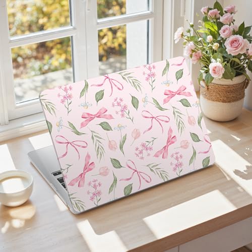 iCasso Compatible for MacBook Air 13 inch Case M5 M4 M3 M2 2026 2025-2022 Release Model A3449 A3240 A3113 A2681, Sturdy Protective Sweet Pattern Hard Shell 13.6 MacBook Air Case, Flower Bow Pink - color: Flower Bow Pink