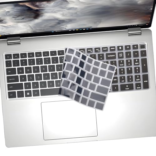 2 PCS Keyboard Cover for 16" Dell Pro 16/Pro 16 Plus/Pro Max 16 PB16250 PB16255 PC16250 PC16255 MC16250 MC16255, Dell Pro Max 18 Plus MB1825 2026-2024 18'' Laptop (NOT FIT Pro 16 Premium DA16250) - color: Black+Clear