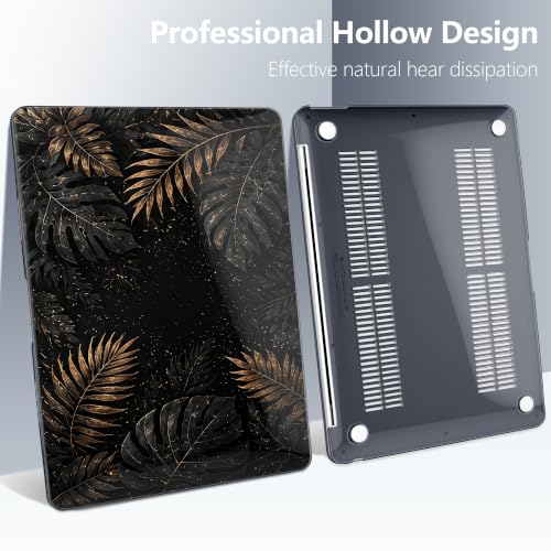 Batianda LumiArt Case for MacBook Air 13" M1 Chip, Luxury Tropic Leaf | Fits Model A2337/A2179/A1932, 2018-2020; 1.2mm Slim Lightweight Hard Shell Cover, Scratch Resistant,4-in-1 Accessories Bundle - color: Luxury Tropic Leaf