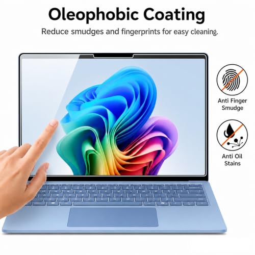 Megoo ArmorShield Screen Protector for Surface Laptop 8/ Laptop 7 13.8" | 9H Tempered Glass Protective Film, Scratch Resistant, Reinforced Protection, Anti-Fingerprint, 2 Pack - size: Surface Laptop 13.8"