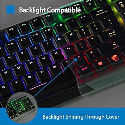 [2 Pack] Universal Silicone Keyboard Cover - Flat Matte Finish & Durable, 0.15mm Thin - Fits Standard Keyboards(Cover Area 46.5x17 cm)|