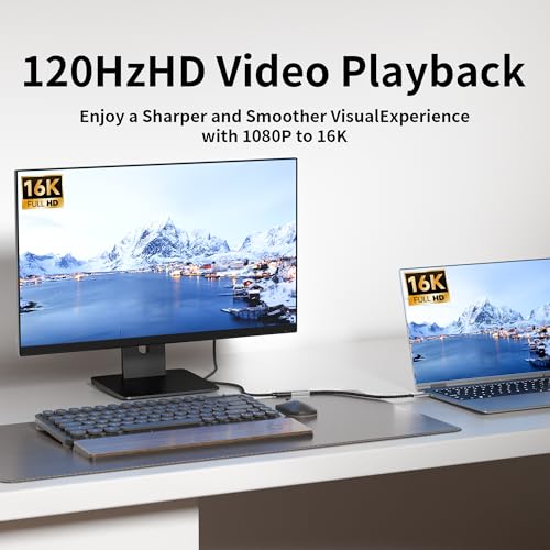 Short USB C Extension Cable 1FT Compatible with Thunderbolt 5,80Gbps Data Transfer & 240W Fast Charging,16K@60Hz/8K@120Hz Video for Display,USB C Male to Female Extender for Thunderbolt 4/3 - size: 1FT