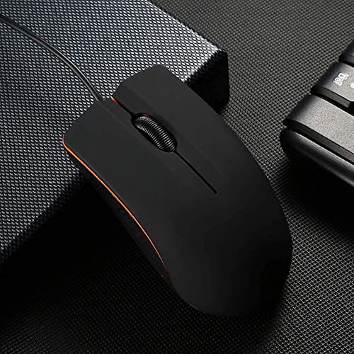 Guiheng Wired mini Mouse, USB Wired Computer Mice for Right or Left Hand, Ergonomic Computer Mouse with Durable Clicks for PC, Computer, Laptop, Desktop, Chromebook, Notebook, Mac (Black) - color: black
