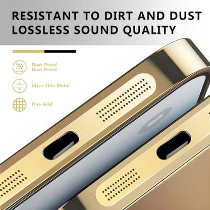 MysticHome for iPhone 17/16 Pro Accessories, 5 Pcs Cell Phone Speaker Anti-Dust Plugs, 1 Pcs USB C Dust Plug, Compatible with Speaker Dust Cover,Golden - color: Golden