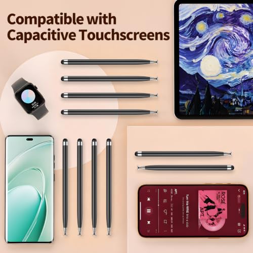 10PCS Stylus Pen for Touchscreen,Lightweight 2 in 1 Design | Stylus Pen for iPad,Nintendo Switch,iPhone, Android Tablets Capacitive Touch Screen,Stylus for Drawing,Note-Taking & Gaming - color: 10PCS Black