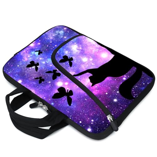 15Inch Laptop Sleeve Carrying Bag with Handle， Front Pocket for Placing Power Adapter and Mouse for men women - color: Cat-2