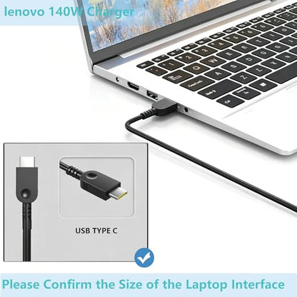 140W USB C Charger Compatible with Lenovo IdeaPad Pro 5 7 Legion Pro 5 5i 7 7i Yoga Pro 7 9i Y9000P R9000P Y7000P R7000P ThinkPad Z16 T16 ADL140YDC3A ADL135YSDC3A AC Adapter Power Supply