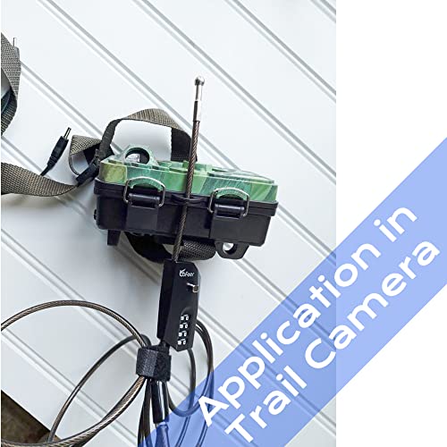 4-Digit Combination Cable Lock, 70 Inch PVC Coated Steel Cable Lock with Zinc Alloy Body, 10,000 Codes，Resettable Security Lock for Refrigerator, Cabinet, Bike, Motorcycle, Kayak, Trail Camera