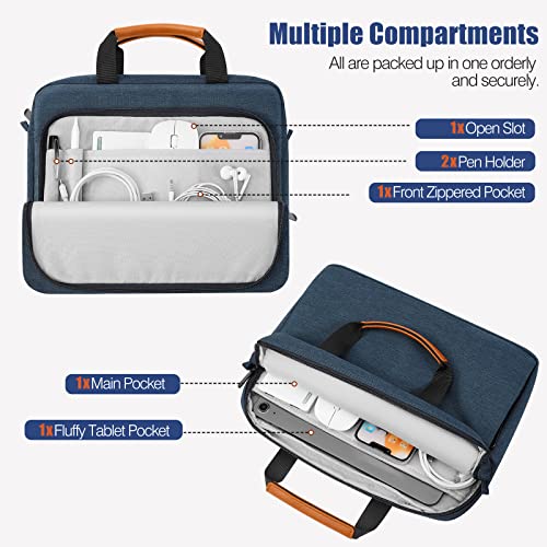 MoKo 9-11 Inch Tablet Sleeve Case, Protective Handle Shoulder Bag | Fits iPad Air 11-inch M4, iPad Pro 11-inch M5/M4, iPad A16, iPad 10th/Air 5/4th 10.9-inch and Tab S8/S9, Indigo - color: Indigo, size: 9-11 Inch