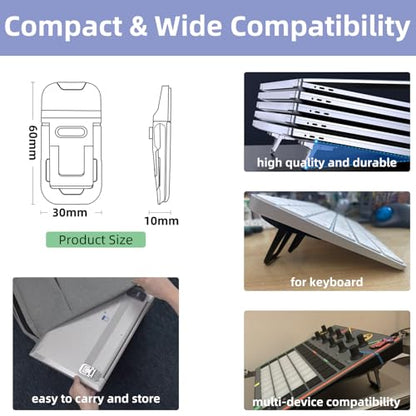 Portable Laptop Stand with 3 Adjustable Angles Zinc Alloy Anti-Slip Keyboard Riser Suitable for 10-17 Inches Laptops, Black - color: Black