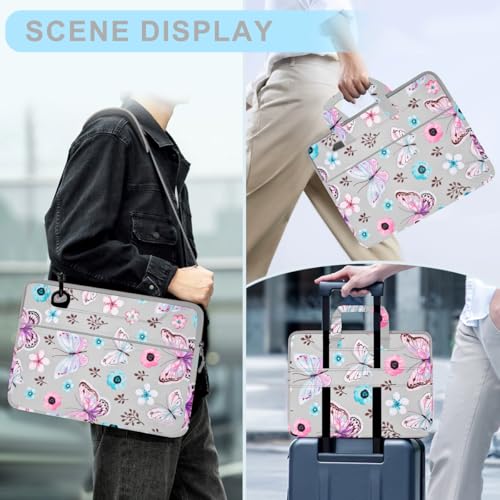 Laptop Case 15.6 inch Shoulder Bag, Durable Shockproof Protective Computer Carrying Briefcase with Multi-Pockets and Strap Compatible with Most 15.6 inch Notebooks,Butterfly - color: Butterfly, size: 15.6"