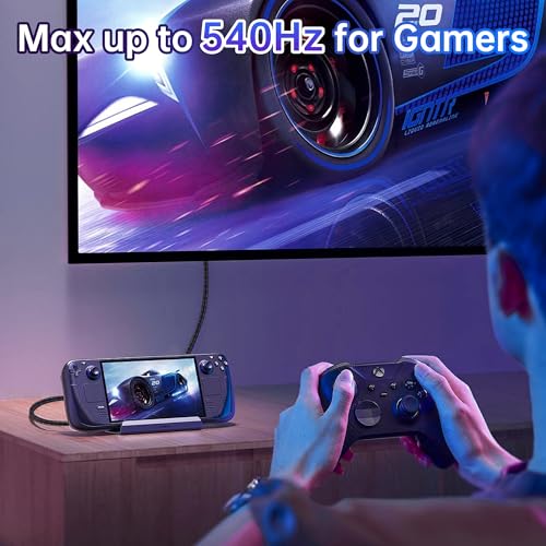 5ft USB 5 Cable, 80 Gbps Data Transfer, Dual 8K/16K Display Support, 240W Charging, USB-C to USB-C for Laptops, Monitors & PCs - size: 5 ft