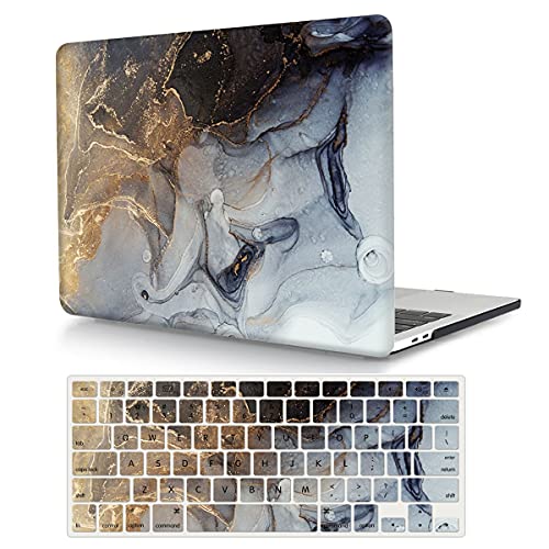 Laptop Case Compatible with MacBook Pro 13 inch with CD-ROM Model: A1278(Old Version 2012/2011/2010/2009/2008), Protective Plastic Hard Shell Case Cover & Keyboard Skin - Gray Marble - color: Gray Marble, size: A1278(Pro 13 w/CD-ROM 2008-2012)