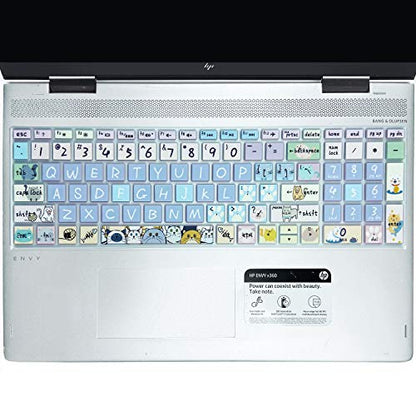 Keyboard Cover for HP Envy x360 15.6''Series/Pavilion 15/ Pavilion x360 15.6” Series/Envy 17 17.3" Series/HP Laptop 15t 17t 17-ca0011nr 17-by0040nr, Cute Cat - color: Cute Cat