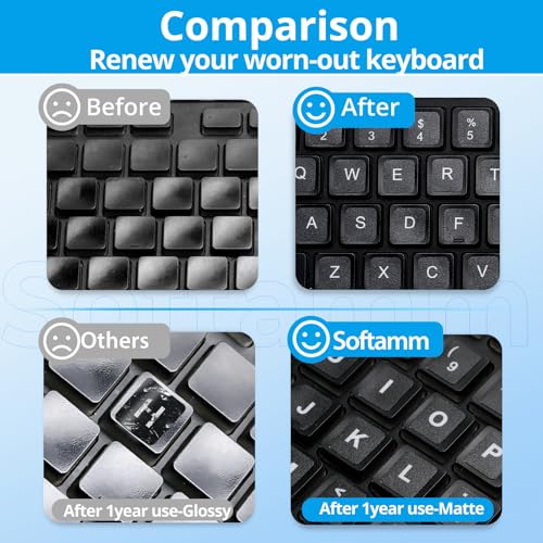 English Keyboard Stickers,[5 in 1] Replacement English Keyboard Letters Sticker with White Font on Black Background Universal for Laptop Desktop Computer,Matte Alphabet Sticker - color: White Letter