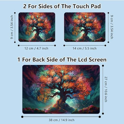 Universal Laptop Skin Sticker with 2 Wrist Pad Skins, Waterproof Scratch Resistant Vinyl Laptop Cover Decal, Cut to Fit for 11–15.6 Inch MacBook HP Dell Lenovo, Fantasy Tree - color: Fantasy Tree