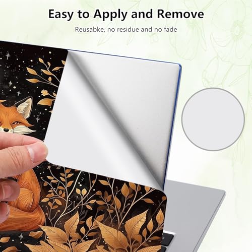 Laptop Skin Sticker Decal, Universal Reusable Vinyl Laptop Cover for 12" 13" 13.3" 14" 15" 15.4" 15.6" Notebook PC, Waterproof Scratch-Resistant with 2 Wrist Pads, Easy to Apply & Remove,Cute Fox - color: Cute Fox