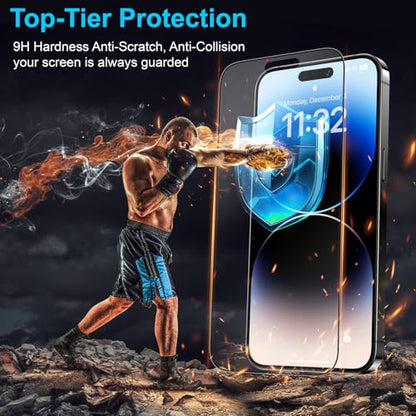 Mothca 2 Pack Matte Glass Screen Protector for iPhone 14 Pro Max 6.7-inch [Auto Fit Box Dust-Free] Edge to Edge Full Coverage Anti-Glare & Anti-Fingerprint Tempered Glass, Bubble Free, Smooth as Silk - size: iPhone 14 Pro Max-6.7 Inch